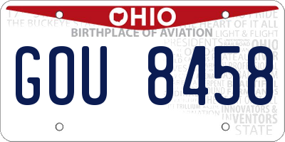 OH license plate GOU8458