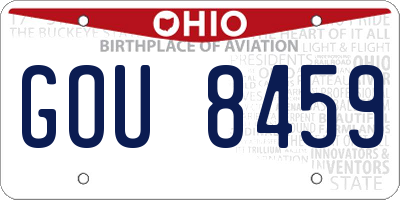 OH license plate GOU8459