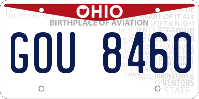 OH license plate GOU8460