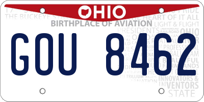 OH license plate GOU8462