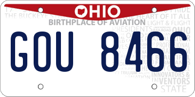 OH license plate GOU8466