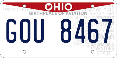 OH license plate GOU8467