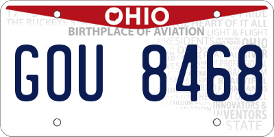 OH license plate GOU8468