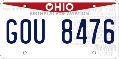OH license plate GOU8476