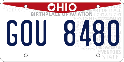 OH license plate GOU8480
