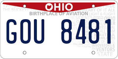OH license plate GOU8481