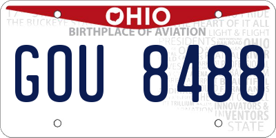 OH license plate GOU8488