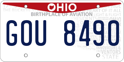 OH license plate GOU8490