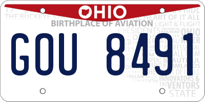 OH license plate GOU8491