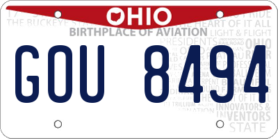 OH license plate GOU8494