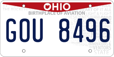 OH license plate GOU8496