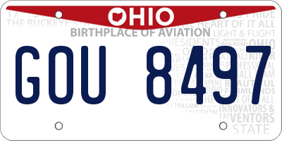 OH license plate GOU8497
