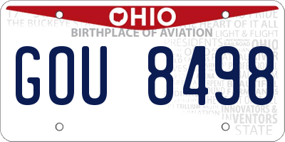 OH license plate GOU8498
