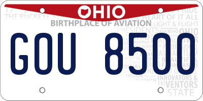 OH license plate GOU8500
