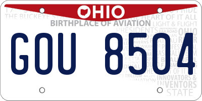 OH license plate GOU8504