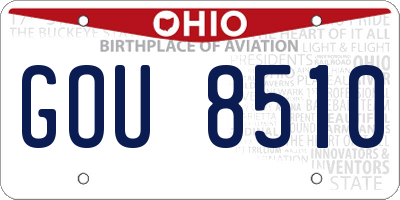 OH license plate GOU8510