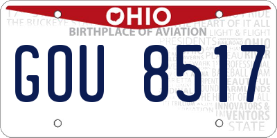 OH license plate GOU8517