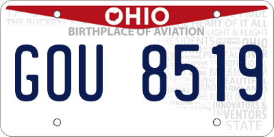 OH license plate GOU8519