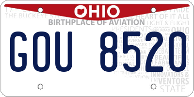 OH license plate GOU8520