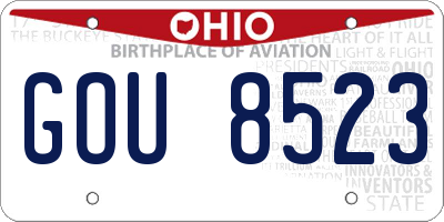 OH license plate GOU8523
