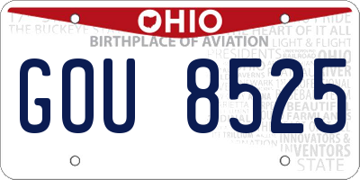 OH license plate GOU8525