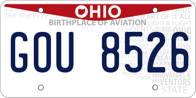 OH license plate GOU8526