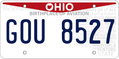 OH license plate GOU8527
