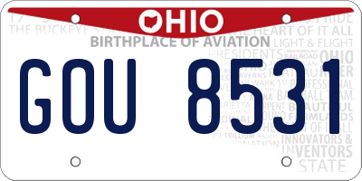 OH license plate GOU8531