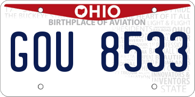 OH license plate GOU8533