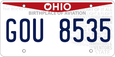 OH license plate GOU8535