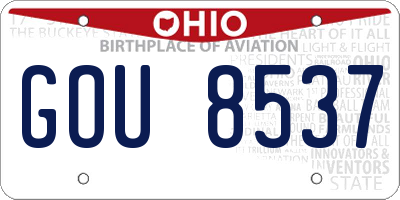 OH license plate GOU8537
