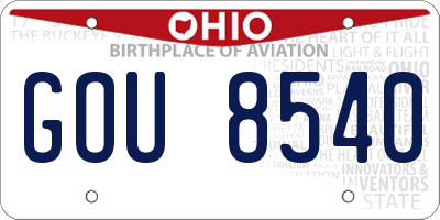 OH license plate GOU8540