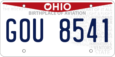 OH license plate GOU8541