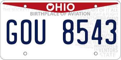 OH license plate GOU8543