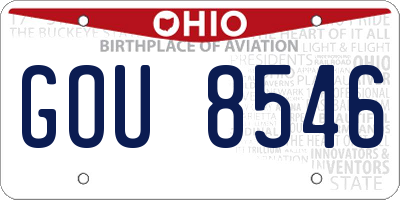OH license plate GOU8546
