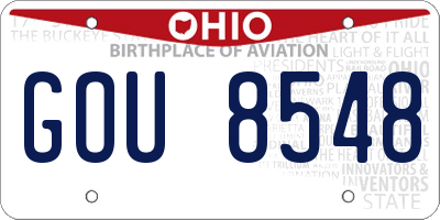 OH license plate GOU8548