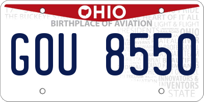 OH license plate GOU8550
