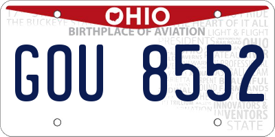 OH license plate GOU8552