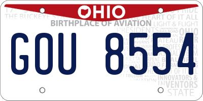OH license plate GOU8554