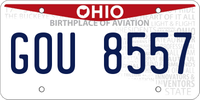 OH license plate GOU8557