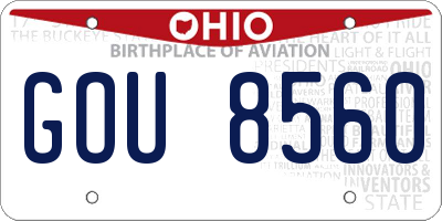 OH license plate GOU8560