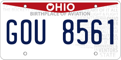 OH license plate GOU8561