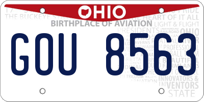 OH license plate GOU8563