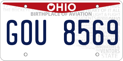 OH license plate GOU8569