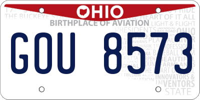OH license plate GOU8573