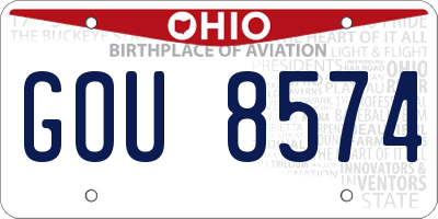 OH license plate GOU8574