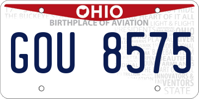 OH license plate GOU8575