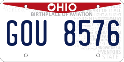 OH license plate GOU8576
