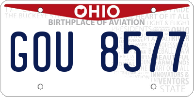 OH license plate GOU8577