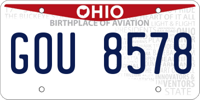 OH license plate GOU8578